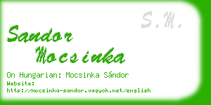 sandor mocsinka business card