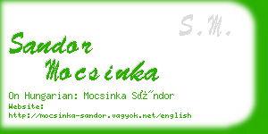 sandor mocsinka business card